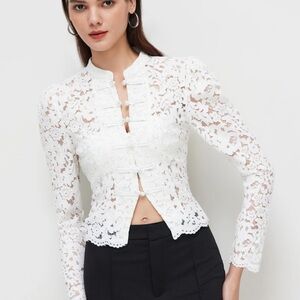 Elegant White Lace Women's Top